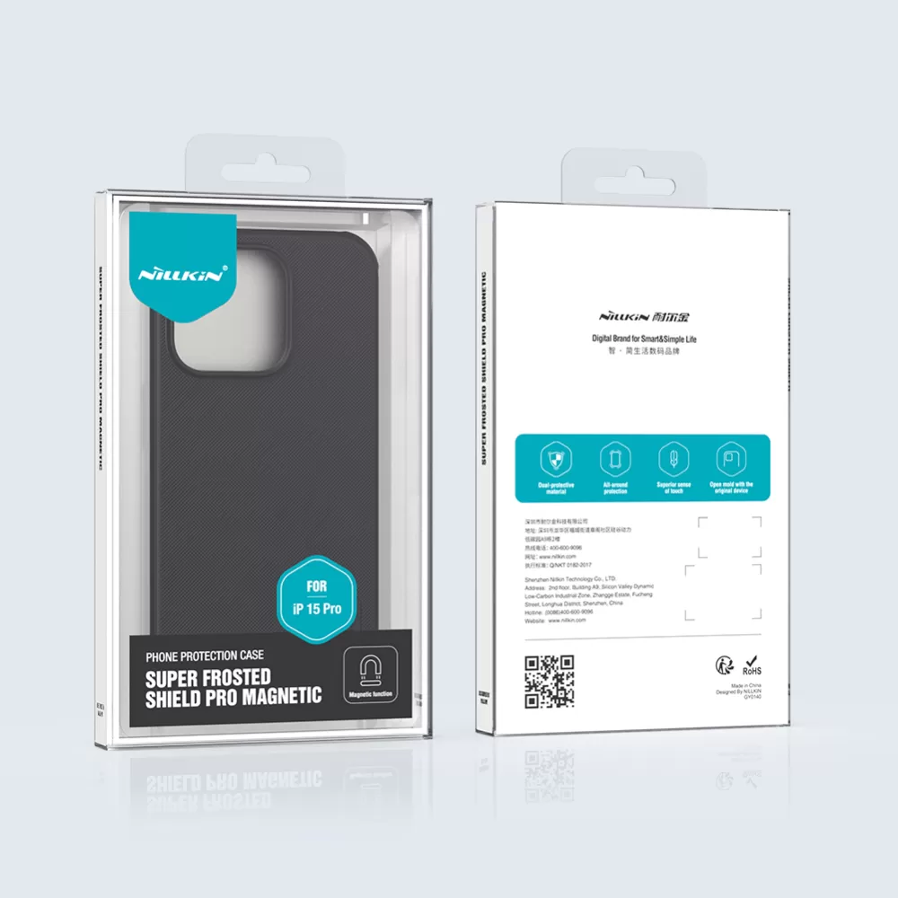 Apple iPhone 15 Pro case blue NILLKIN SUPER FROSTED SHIELD PRO MAGNETIC