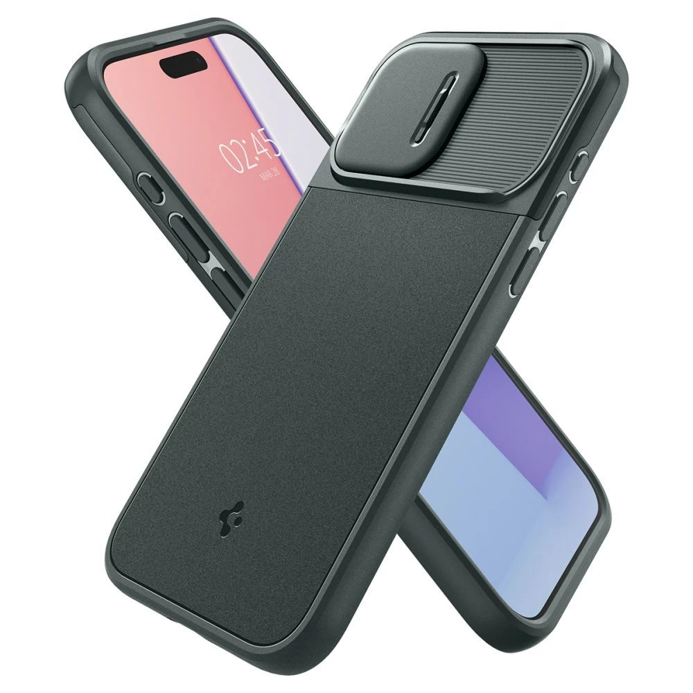 Apple iPhone 15 Pro case green SPIGEN OPTIK ARMOR MAG MAGSAFE