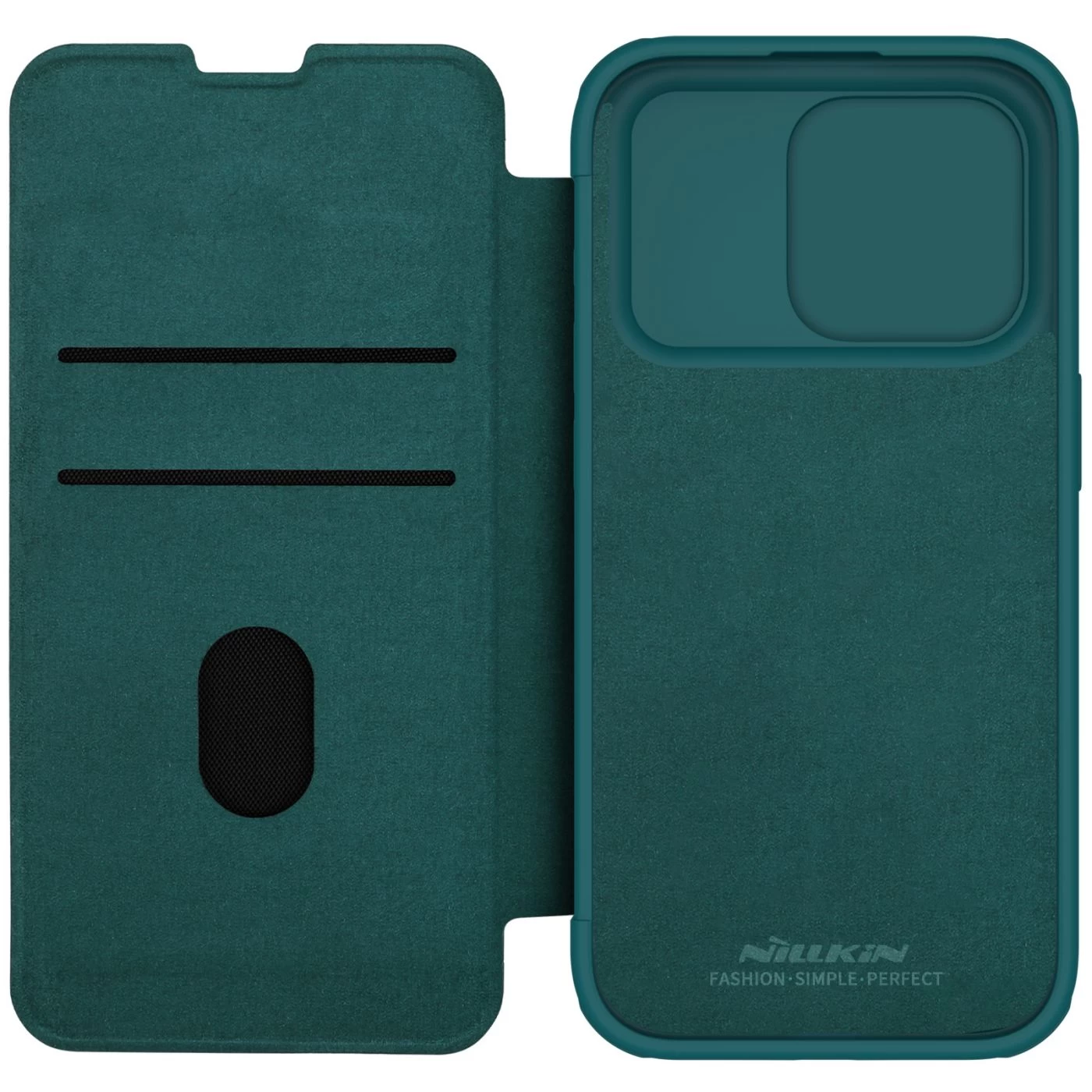 Apple iPhone 15 Pro case green NILLKIN QIN PRO LEATHER (PLAIN VERSION)