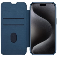Apple iPhone 15 Pro fodral blå NILLKIN QIN PRO LEATHER (CLOTH VERSION)