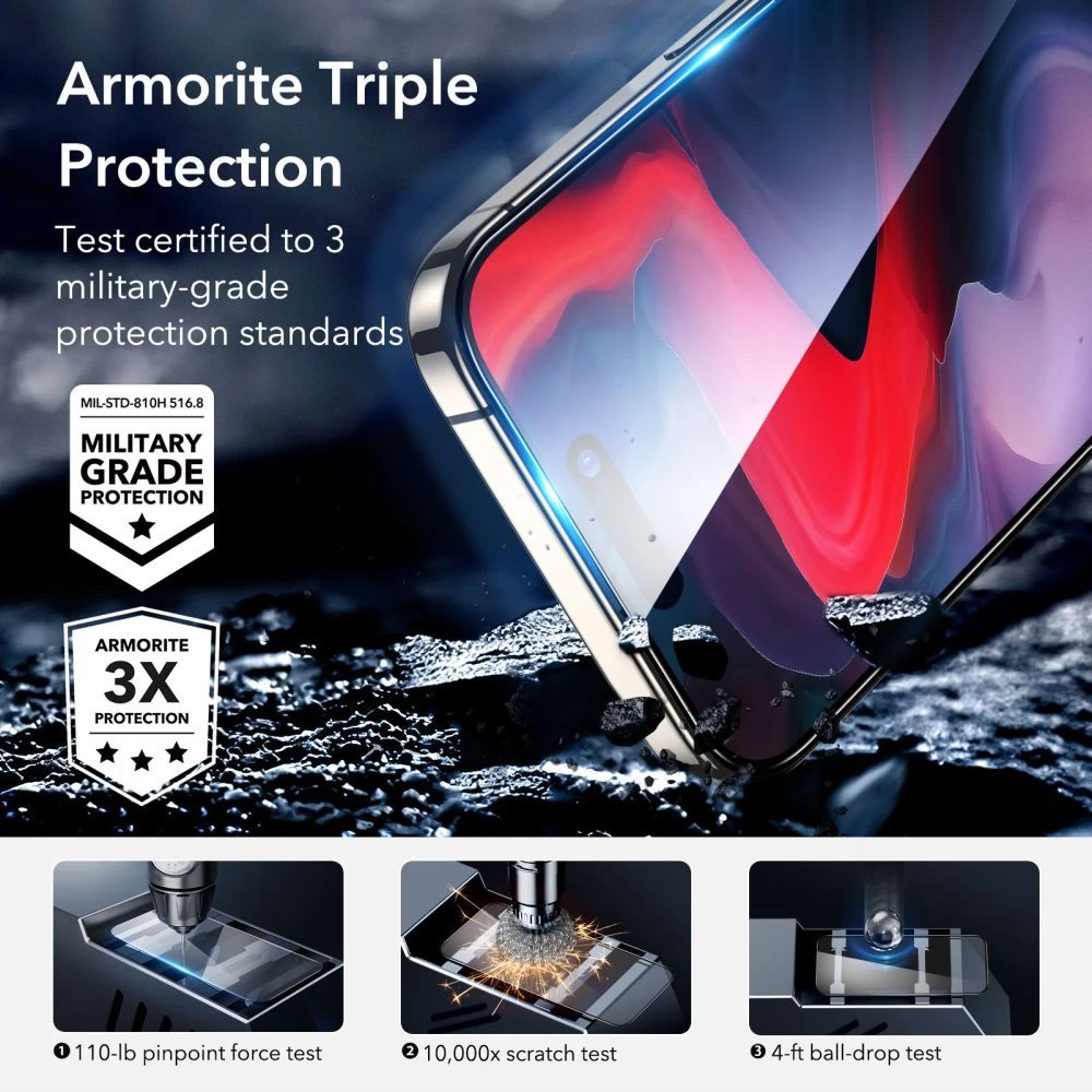Apple iPhone 15 Pro Max Tempered glass  ESR ARMORITE