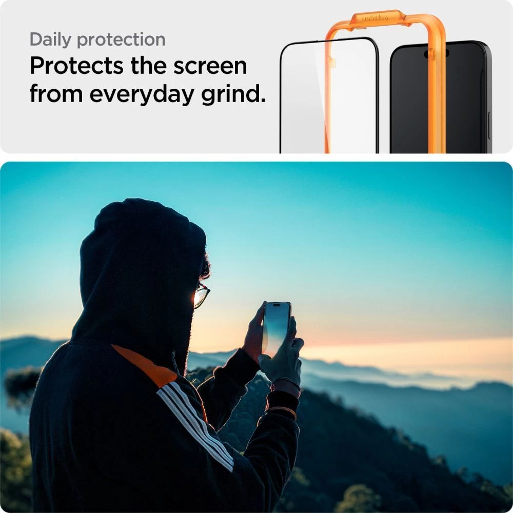 Apple iPhone 15 Pro Max skärmskydd  SPIGEN ALM GLASS FC 2-PACK