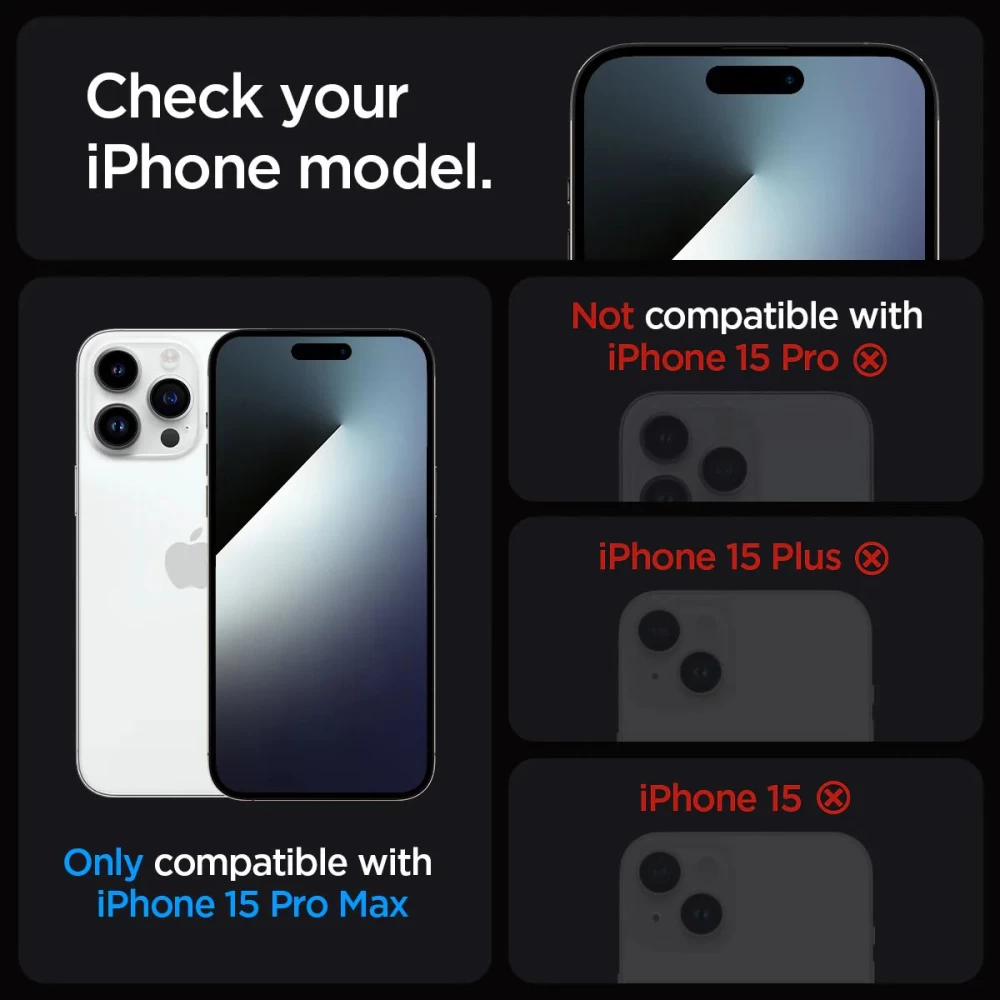 Apple iPhone 15 Pro Max skärmskydd  SPIGEN GLAS.TR ”EZ FIT” 2-PACK
