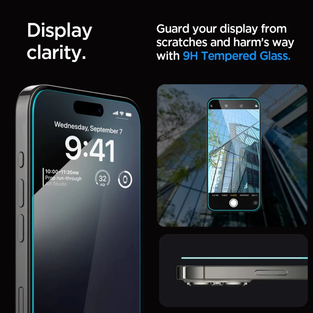 Apple iPhone 15 Pro Max skärmskydd  SPIGEN GLAS.TR ”EZ FIT” 2-PACK