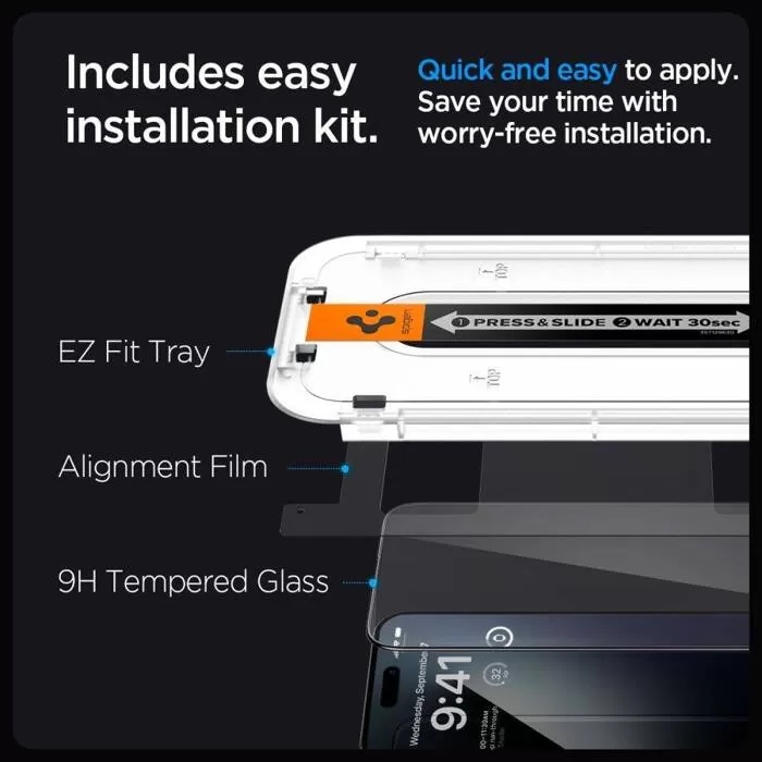 Apple iPhone 15 Pro Max skärmskydd  SPIGEN GLAS.TR ”EZ FIT” FC