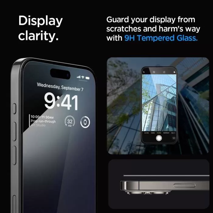 Apple iPhone 15 Pro Max skärmskydd  SPIGEN GLAS.TR ”EZ FIT” FC