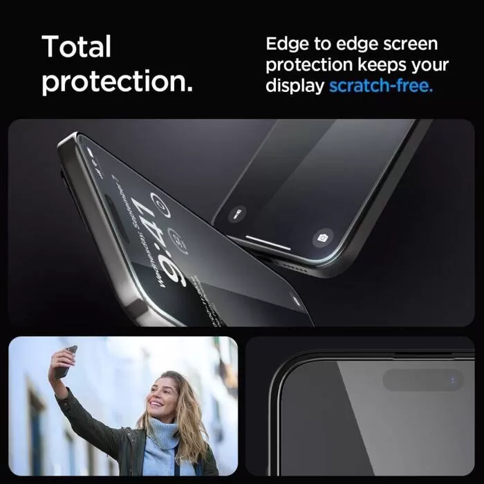 Apple iPhone 15 Pro Max skärmskydd  SPIGEN GLAS.TR ”EZ FIT” FC