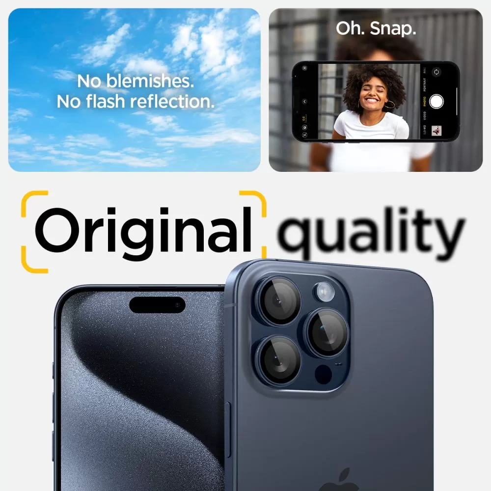 Apple iPhone 15 Pro Max aizsargstikls  SPIGEN OPTIK.TR ”EZ FIT” CAMERA PROTECTOR 2-PACK