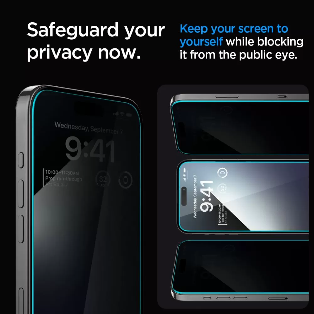Apple iPhone 15 Pro Max skärmskydd  SPIGEN GLAS.TR ”EZ FIT” PRIVACY