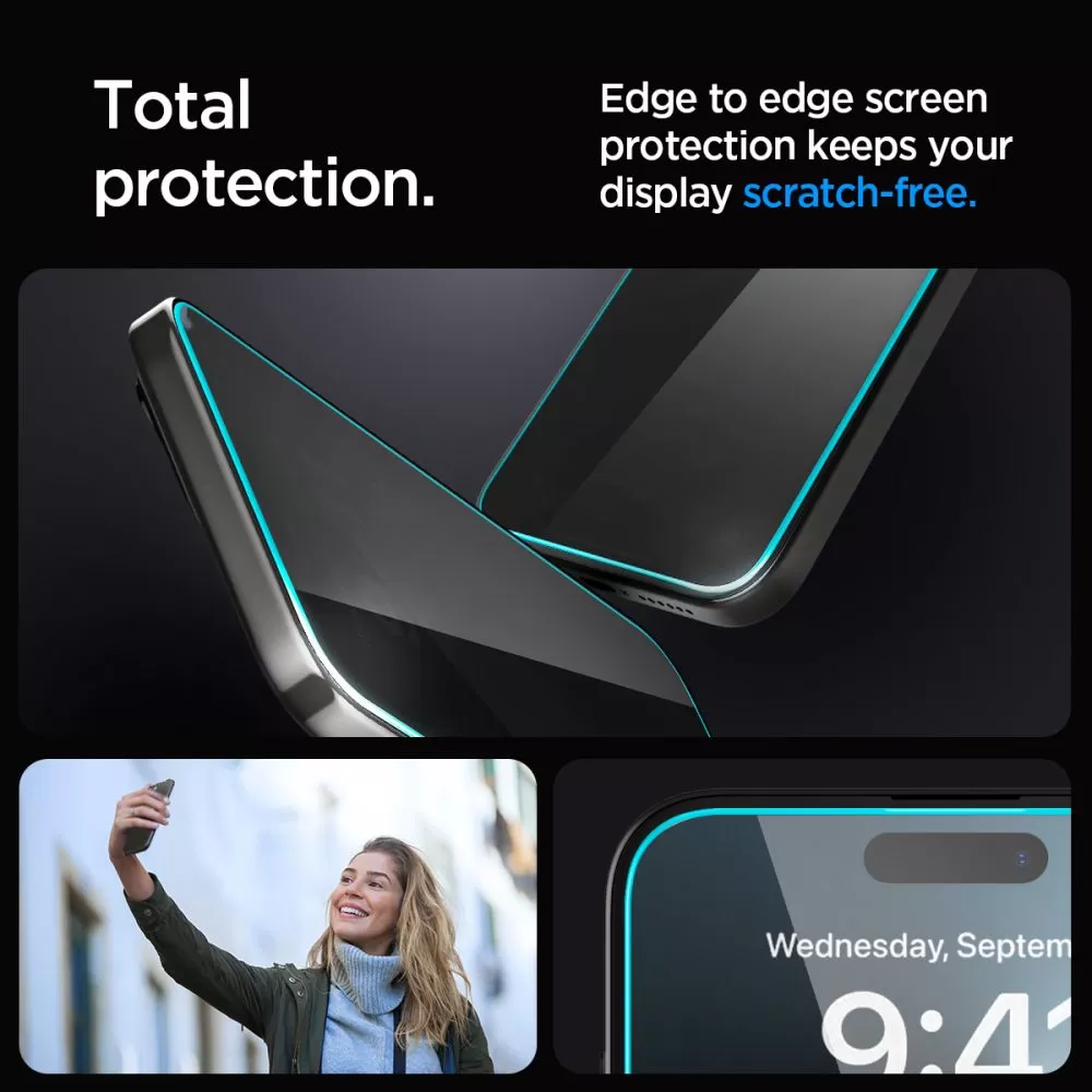 Apple iPhone 15 Pro Max skärmskydd  SPIGEN GLAS.TR ”EZ FIT” PRIVACY