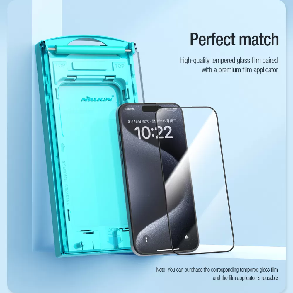 Apple iPhone 15 Pro Max skärmskydd svart NILLKIN EZ SET (1PC)