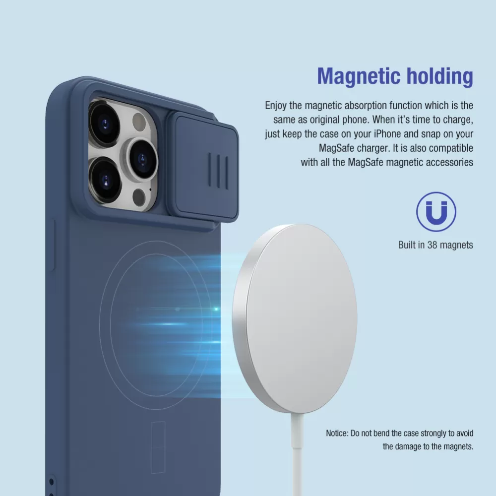 Apple iPhone 15 Pro Max case  NILLKIN CAMSHIELD SILKY MAGNETIC SILICON