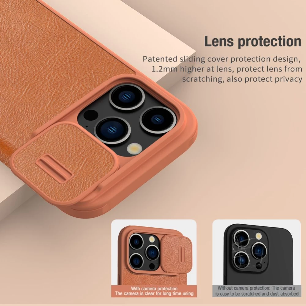 Apple iPhone 15 Pro Max case brown NILLKIN QIN PRO LEATHER