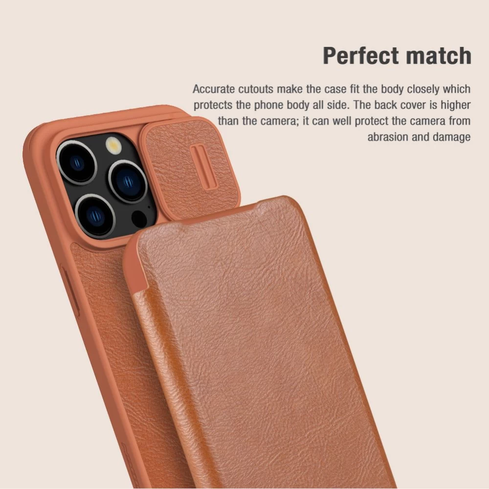 Apple iPhone 15 Pro Max case brown NILLKIN QIN PRO LEATHER