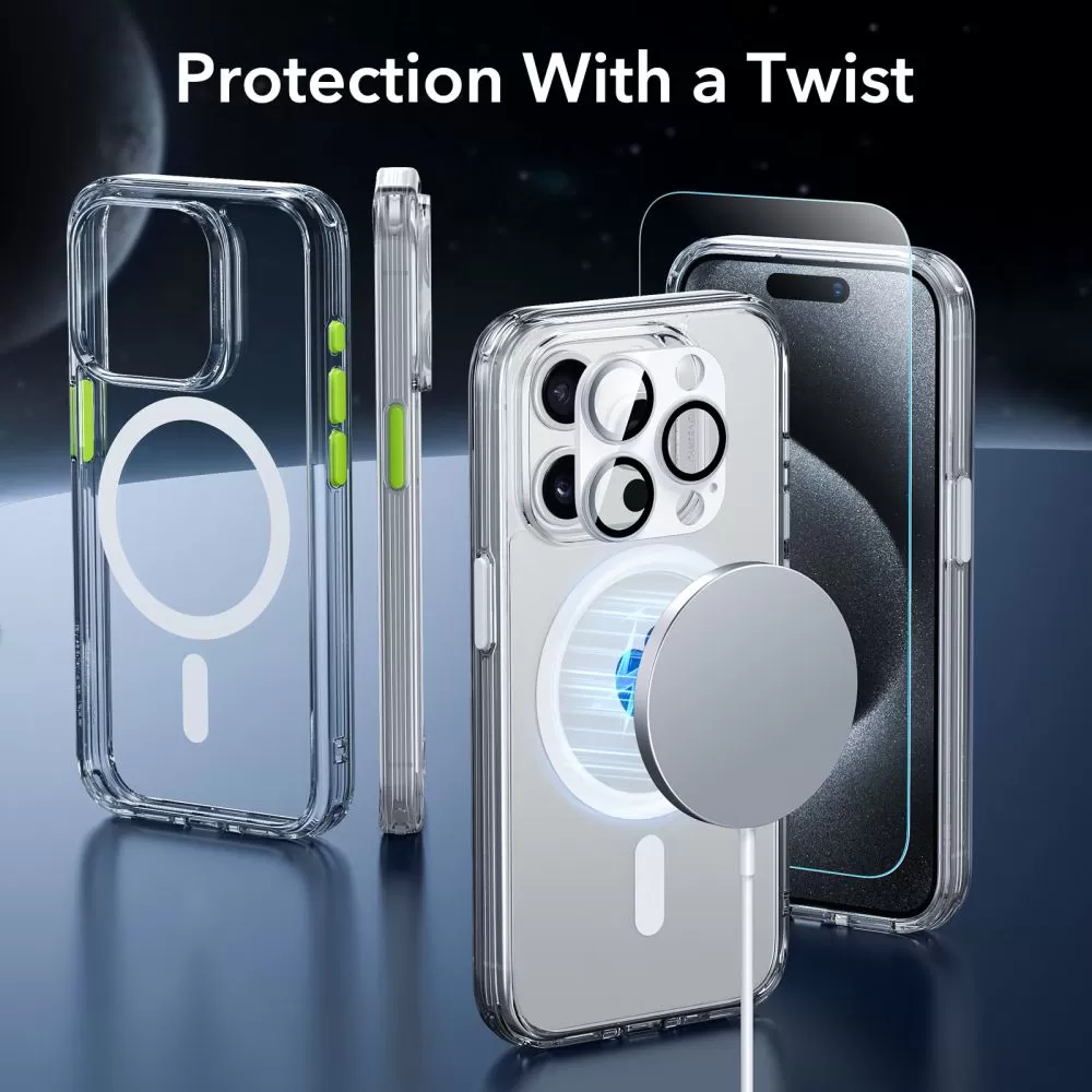 Apple iPhone 15 Pro Max case transparent ESR CLASSIC PRO SET HALOLOCK MAGSAFE