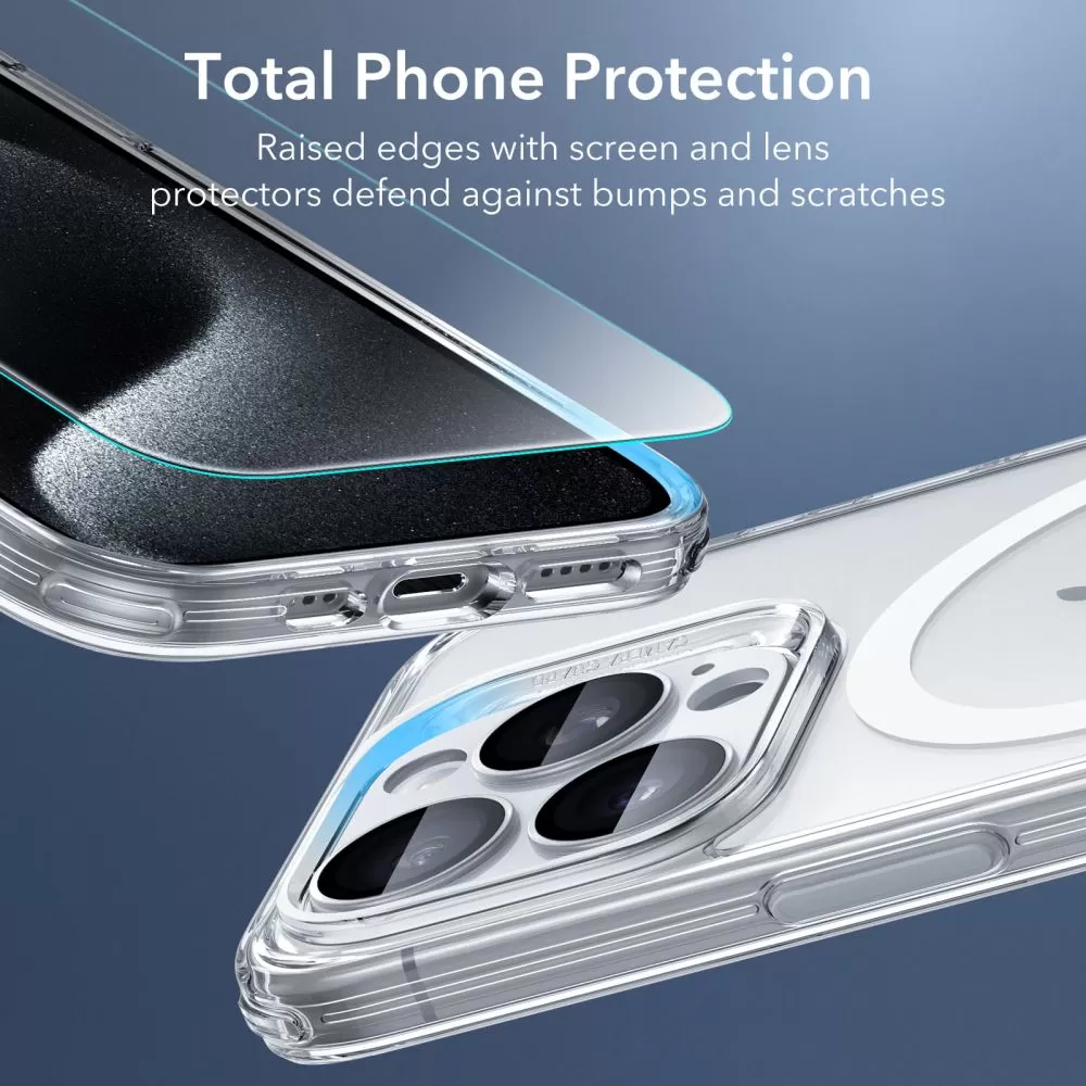Apple iPhone 15 Pro Max case transparent ESR CLASSIC PRO SET HALOLOCK MAGSAFE