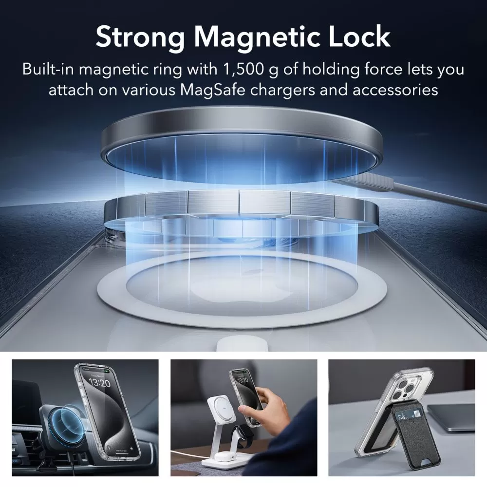 Apple iPhone 15 Pro Max case transparent ESR CLASSIC PRO SET HALOLOCK MAGSAFE