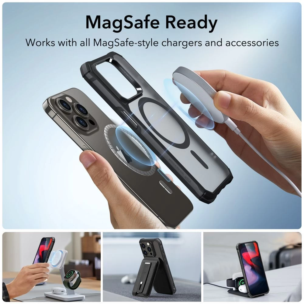 Apple iPhone 15 Pro Max case black ESR AIR ARMOR HALOLOCK MAGSAFE