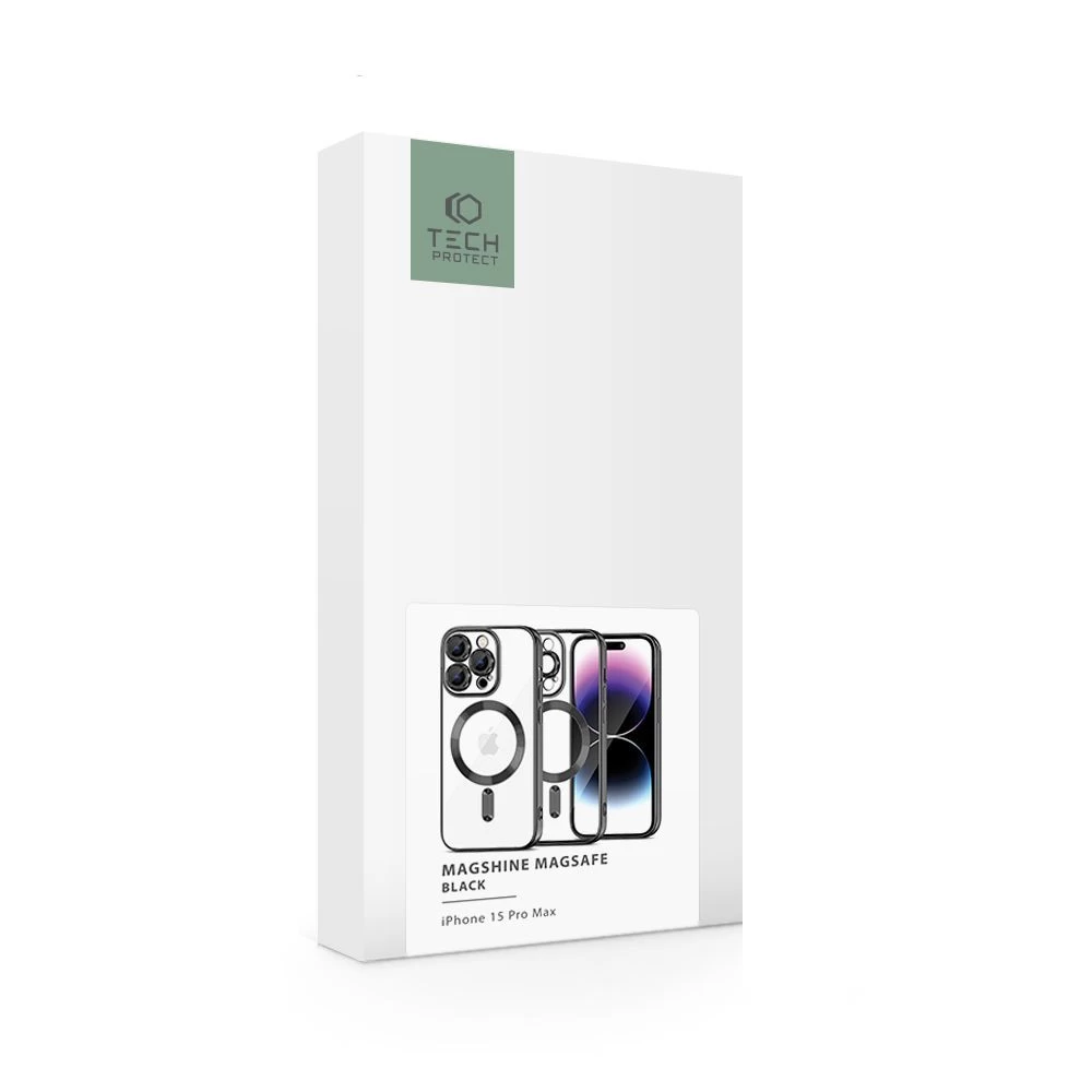 Apple iPhone 15 Pro Max vāciņš melns TECH-PROTECT MAGSHINE MAGSAFE