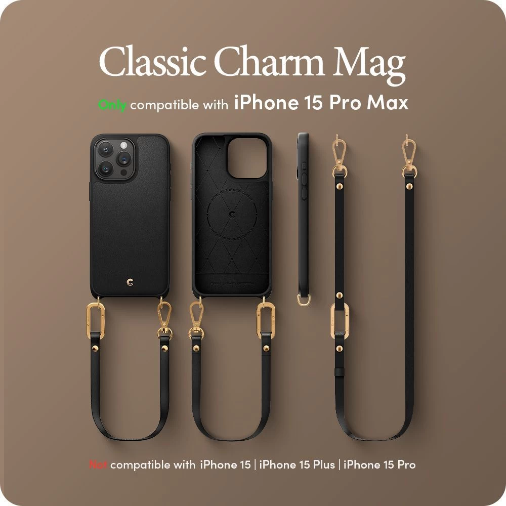 Apple iPhone 15 Pro Max ümbris must SPIGEN CYRILL CLASSIC CHARM MAG MAGSAFE