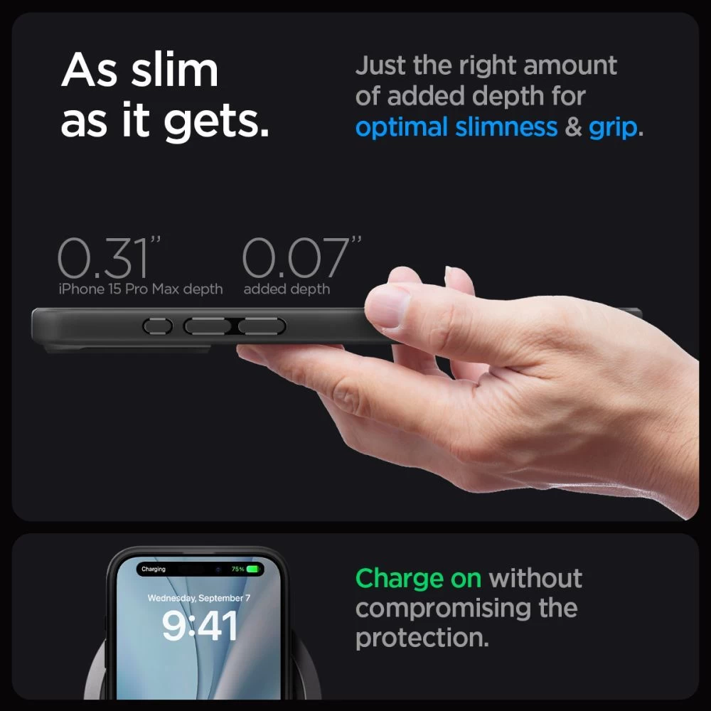 Apple iPhone 15 Pro Max ümbris must SPIGEN ULTRA HYBRID MAG MAGSAFE