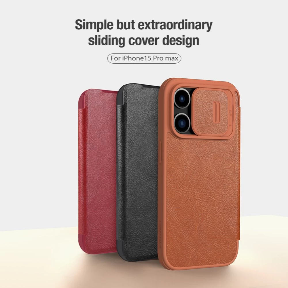 Apple iPhone 15 Pro Max case black NILLKIN QIN PRO LEATHER