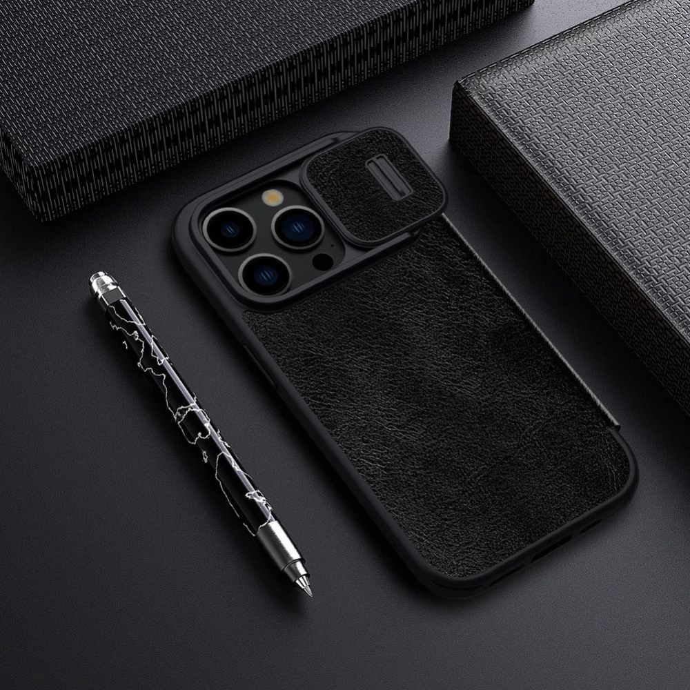 Apple iPhone 15 Pro Max case black NILLKIN QIN PRO LEATHER