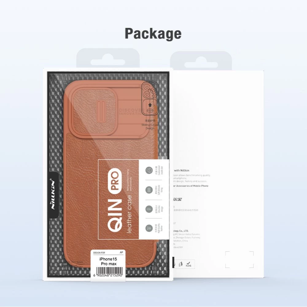 Apple iPhone 15 Pro Max case black NILLKIN QIN PRO LEATHER