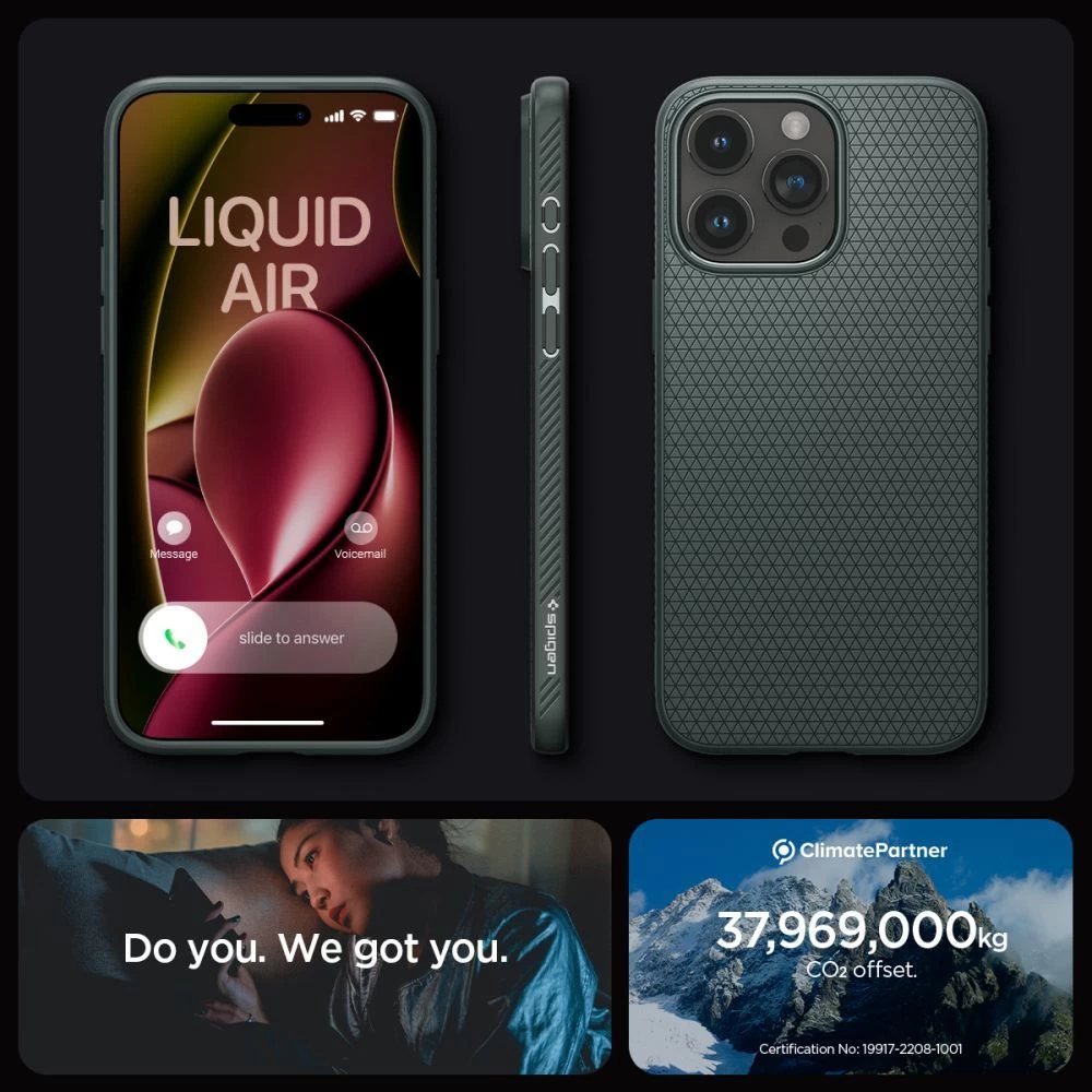 Apple iPhone 15 Pro Max case green SPIGEN LIQUID AIR