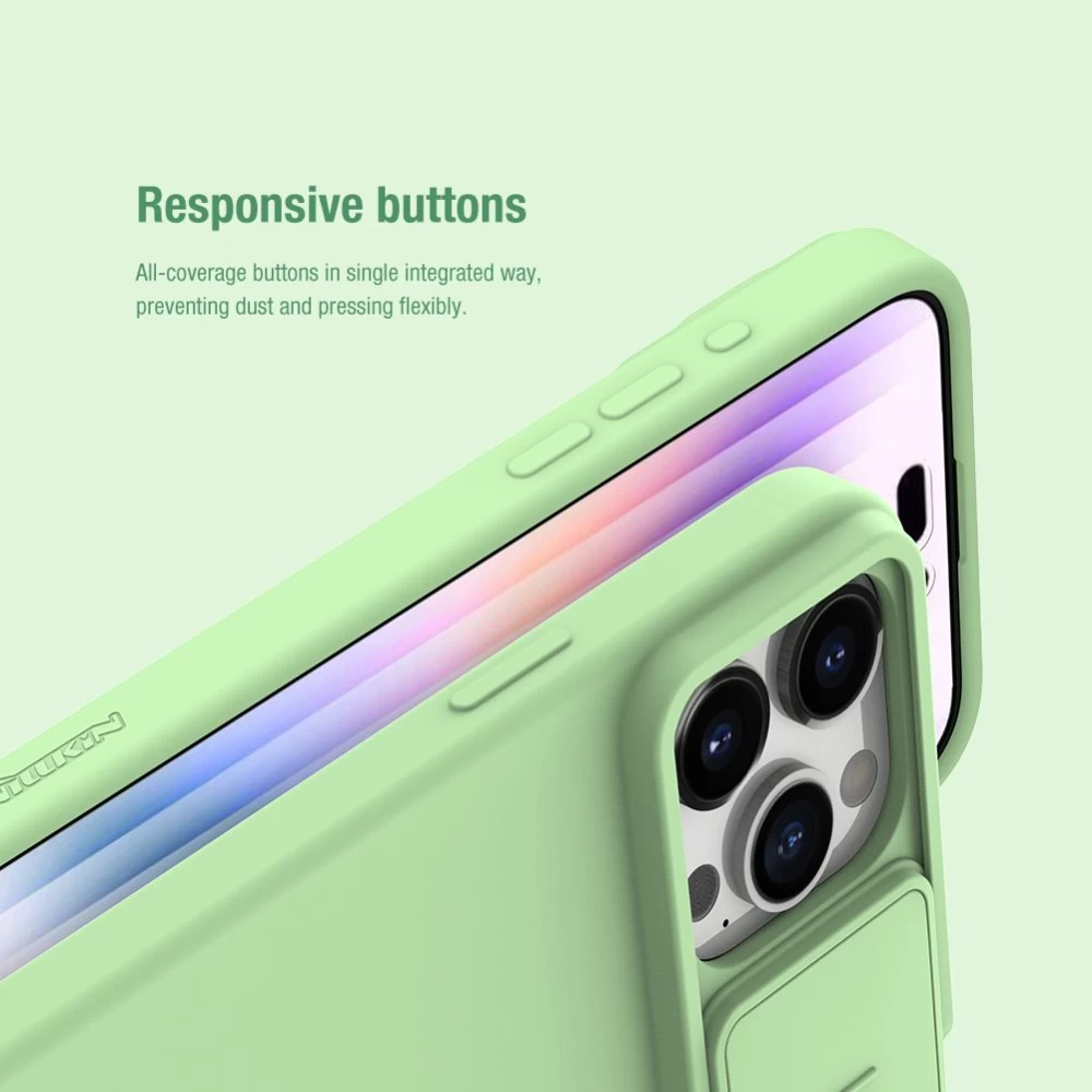Apple iPhone 15 Pro Max case green NILLKIN CAMSHIELD SILKY SILICON