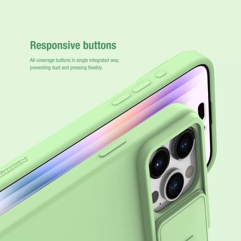 Apple iPhone 15 Pro Max case green NILLKIN CAMSHIELD SILKY MAGNETIC SILICON