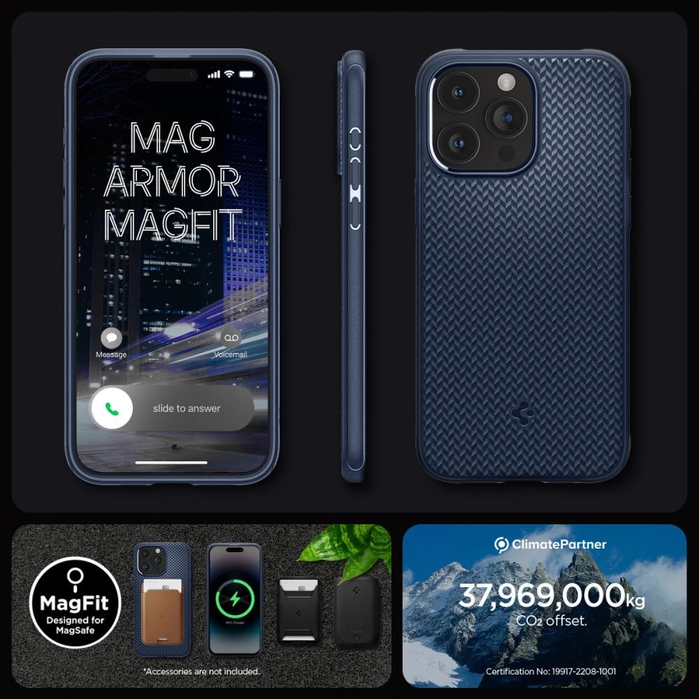 Apple iPhone 15 Pro Max case blue SPIGEN MAG ARMOR MAGSAFE