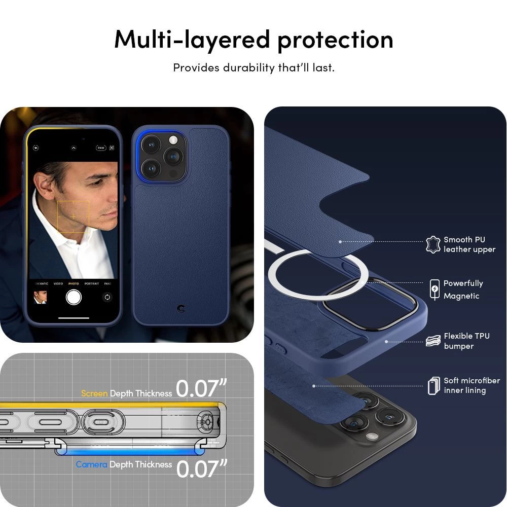 Apple iPhone 15 Pro Max case blue SPIGEN CYRILL KAJUK MAG MAGSAFE