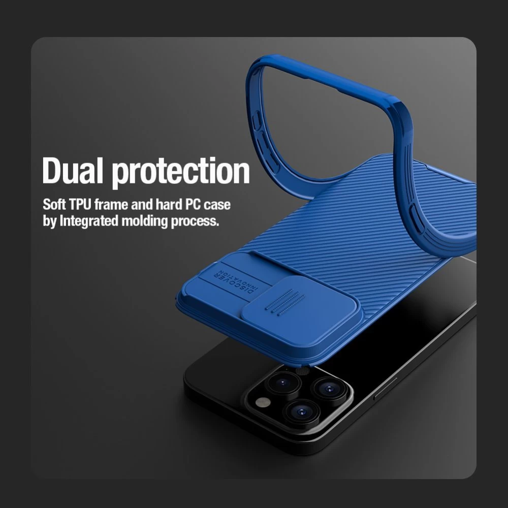 Apple iPhone 15 Pro Max case blue NILLKIN CAMSHIELD PRO