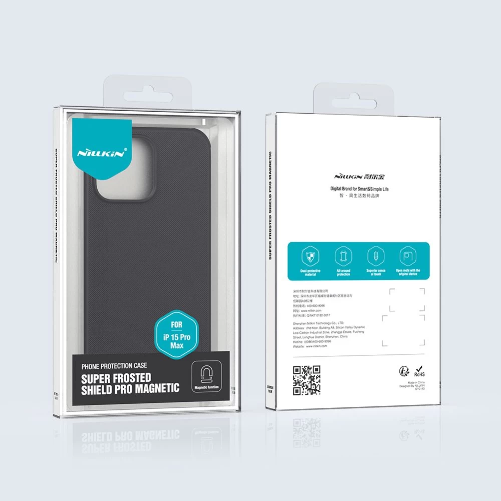 Apple iPhone 15 Pro Max case blue NILLKIN SUPER FROSTED SHIELD PRO MAGNETIC