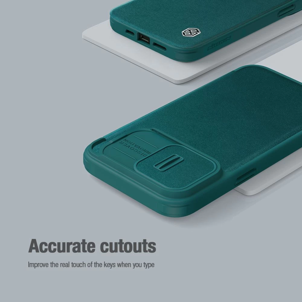 Apple iPhone 15 Pro Max case blue NILLKIN QIN PRO LEATHER (CLOTH VERSION)