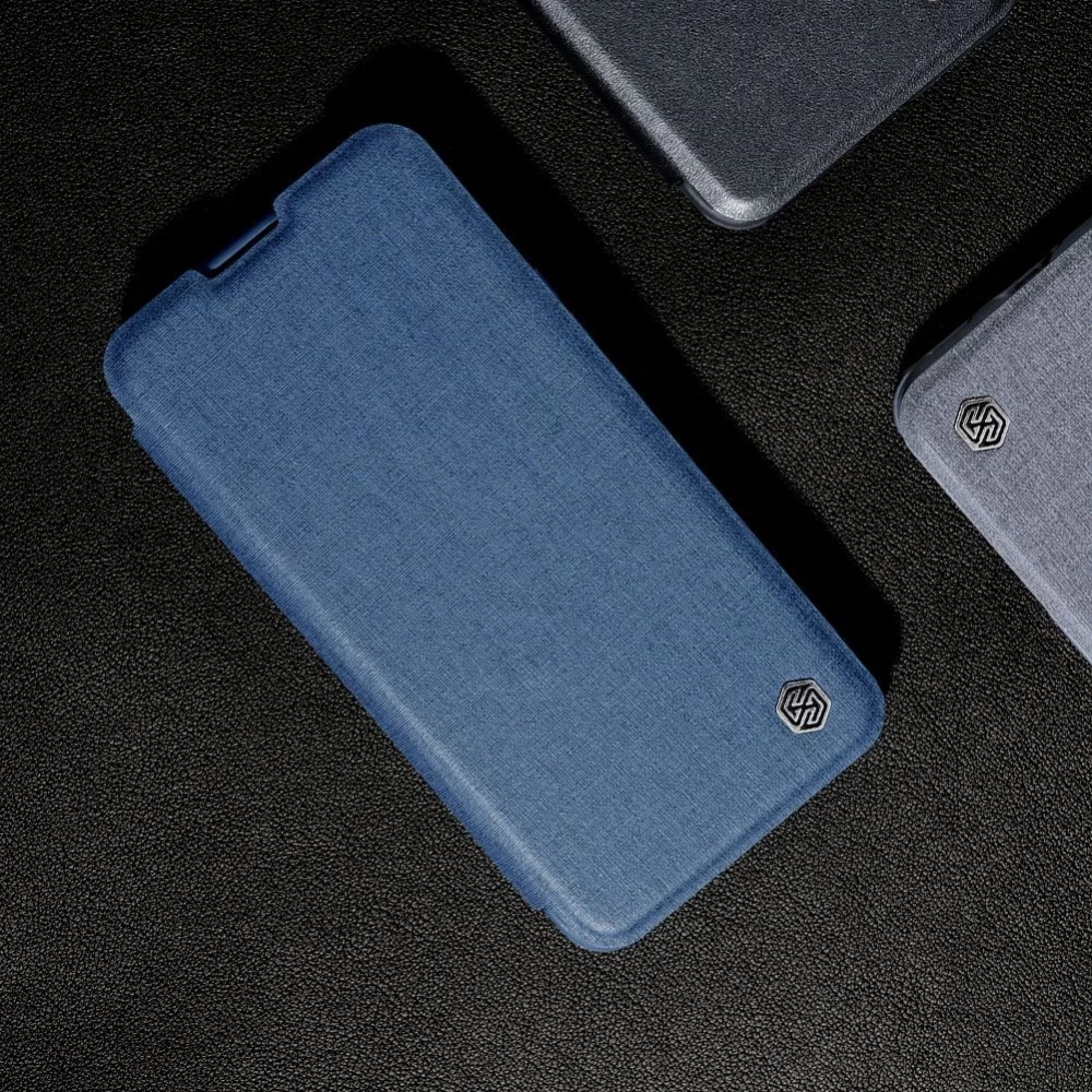 Apple iPhone 15 Pro Max case blue NILLKIN QIN PRO LEATHER (CLOTH VERSION)