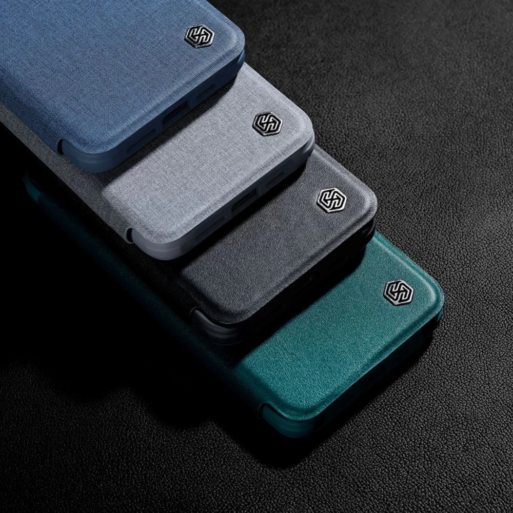 Apple iPhone 15 Pro Max case blue NILLKIN QIN PRO LEATHER (CLOTH VERSION)