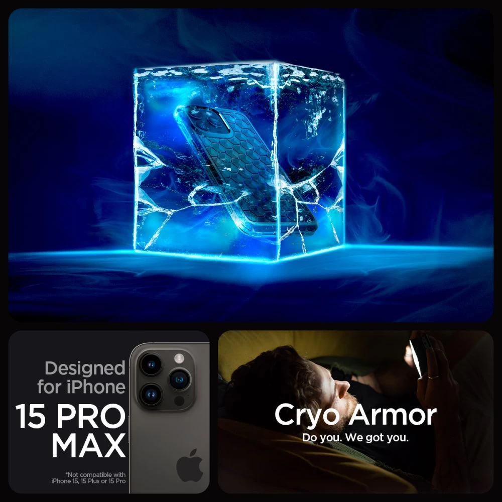 Apple iPhone 15 Pro Max case blue SPIGEN CRYO ARMOR