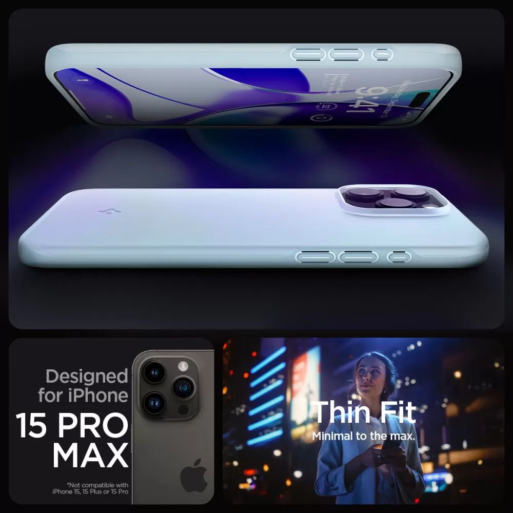 Apple iPhone 15 Pro Max case blue SPIGEN THIN FIT