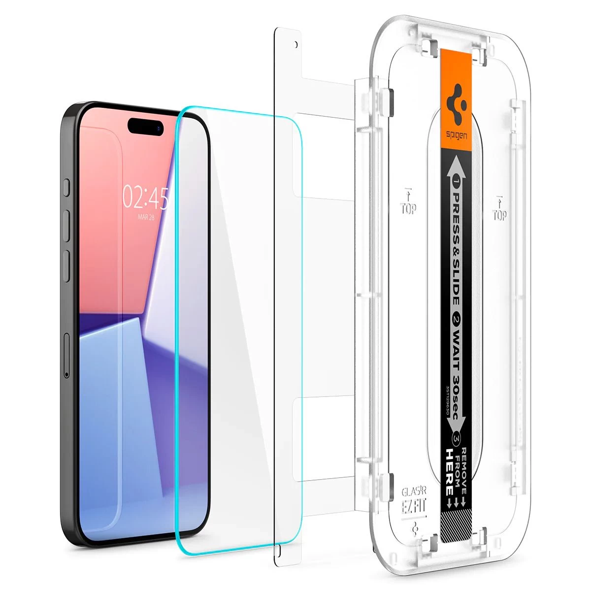 Apple iPhone 15 Pro Max skärmskydd SPIGEN GLAS.TR ”EZ FIT” 2-PACK