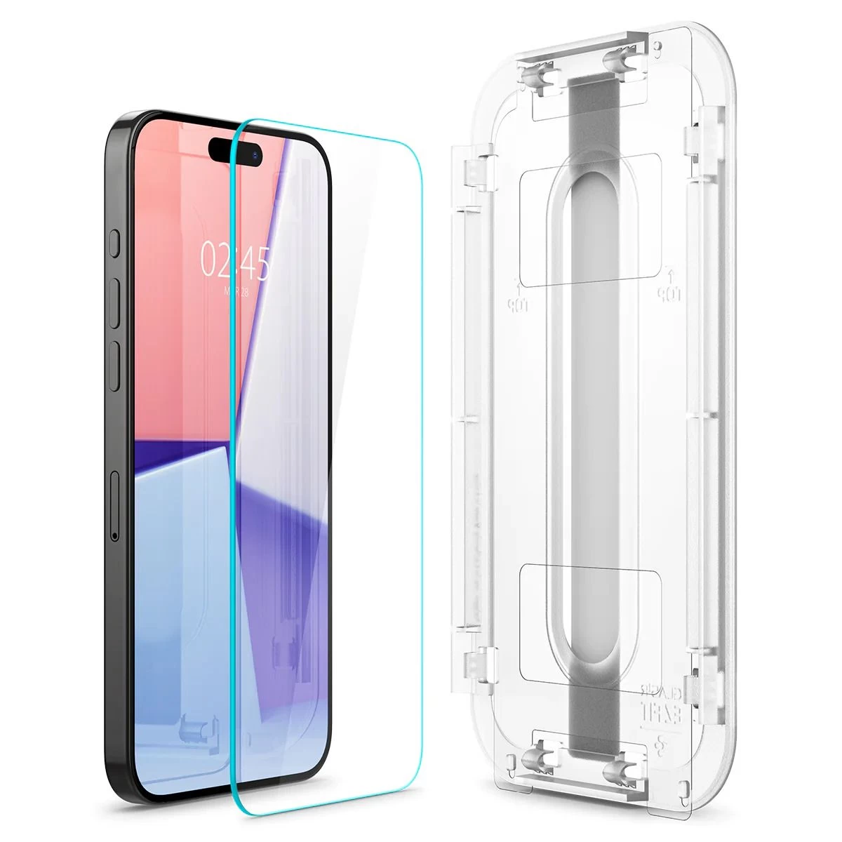 Apple iPhone 15 Pro Max skärmskydd SPIGEN GLAS.TR ”EZ FIT” 2-PACK