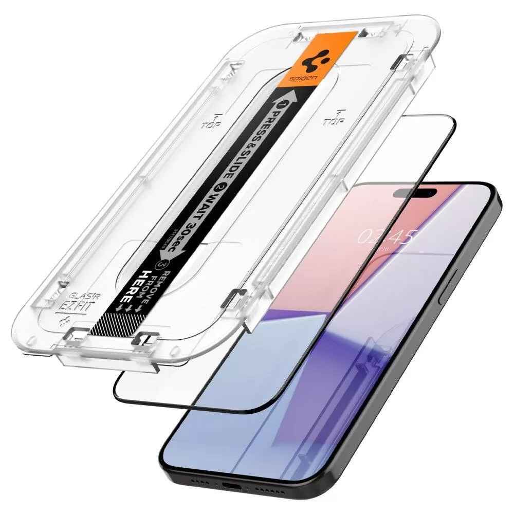 Apple iPhone 15 Pro Max skärmskydd SPIGEN GLAS.TR ”EZ FIT” FC 2-PACK
