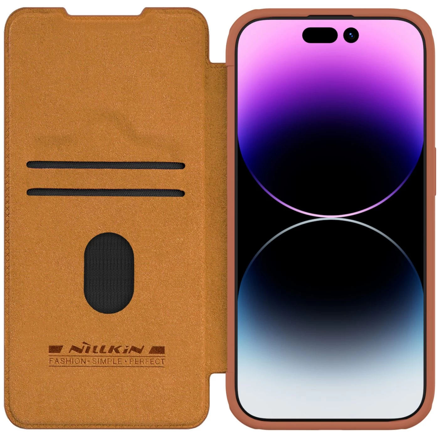 Apple iPhone 15 Pro Max case brown NILLKIN QIN PRO LEATHER