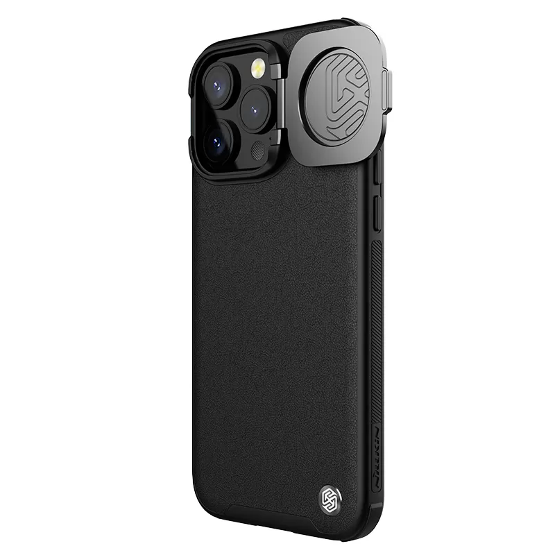 Apple iPhone 15 Pro Max case black NILLKIN CAMSHIELD PROP LEATHER MAGNETIC