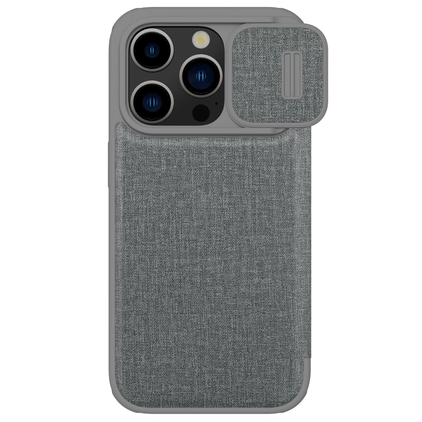 Apple iPhone 15 Pro Max case gray NILLKIN QIN PRO LEATHER (CLOTH VERSION)