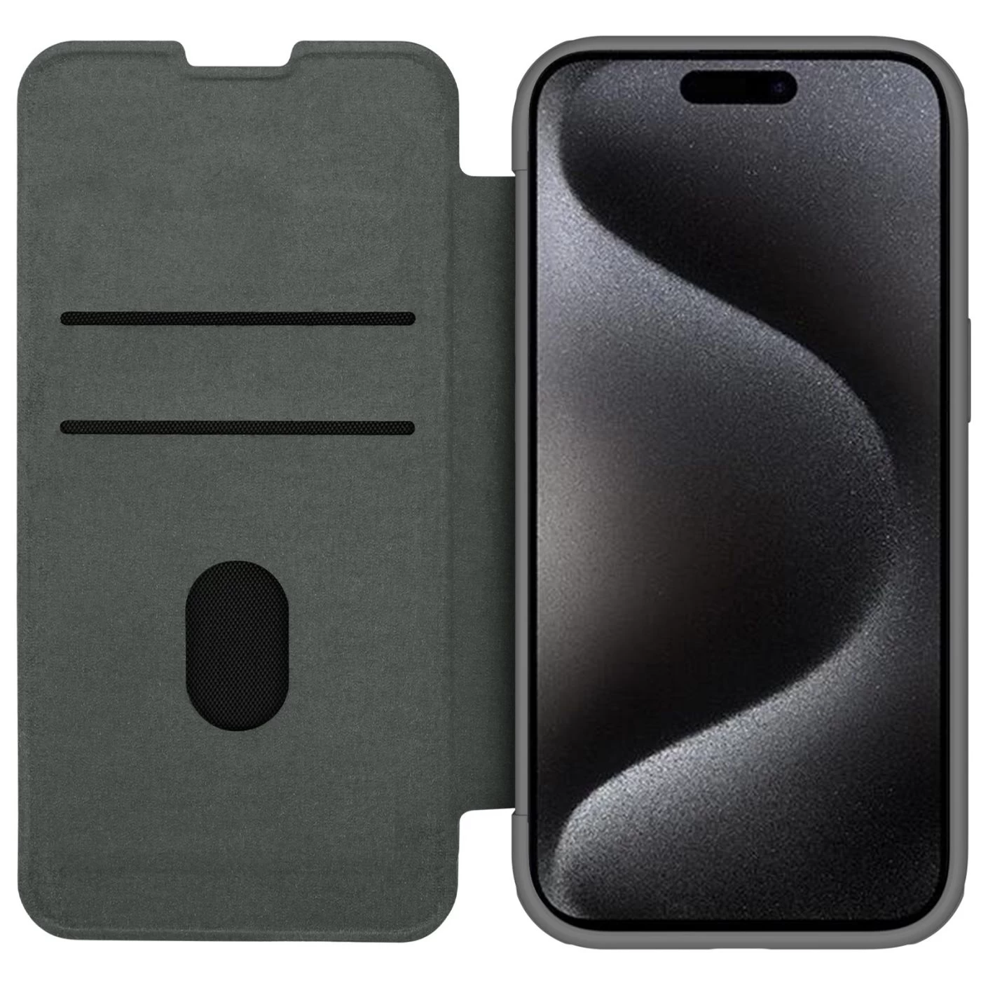 Apple iPhone 15 Pro Max case gray NILLKIN QIN PRO LEATHER (CLOTH VERSION)