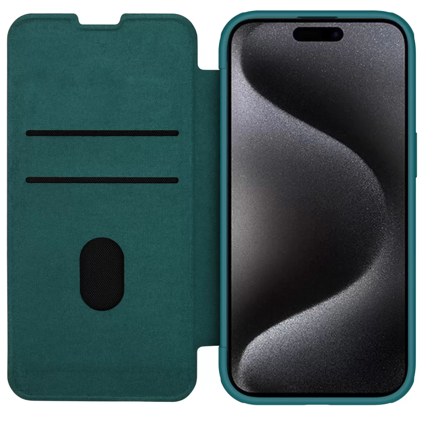 Apple iPhone 15 Pro Max case green NILLKIN QIN PRO LEATHER (PLAIN VERSION)