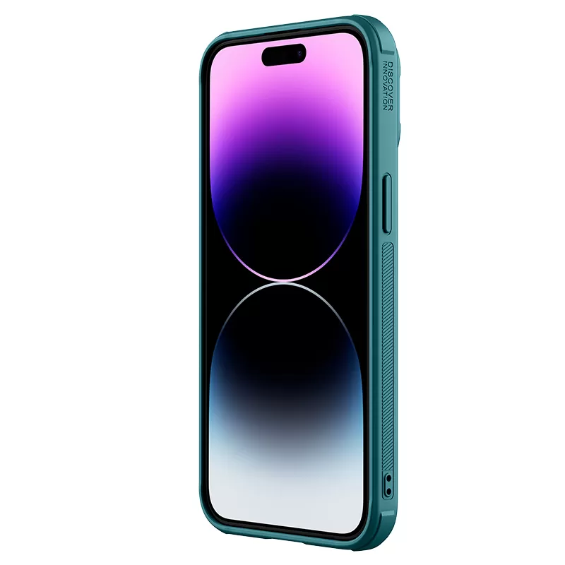 Apple iPhone 15 Pro Max skal grön NILLKIN CAMSHIELD PROP LEATHER MAGNETIC