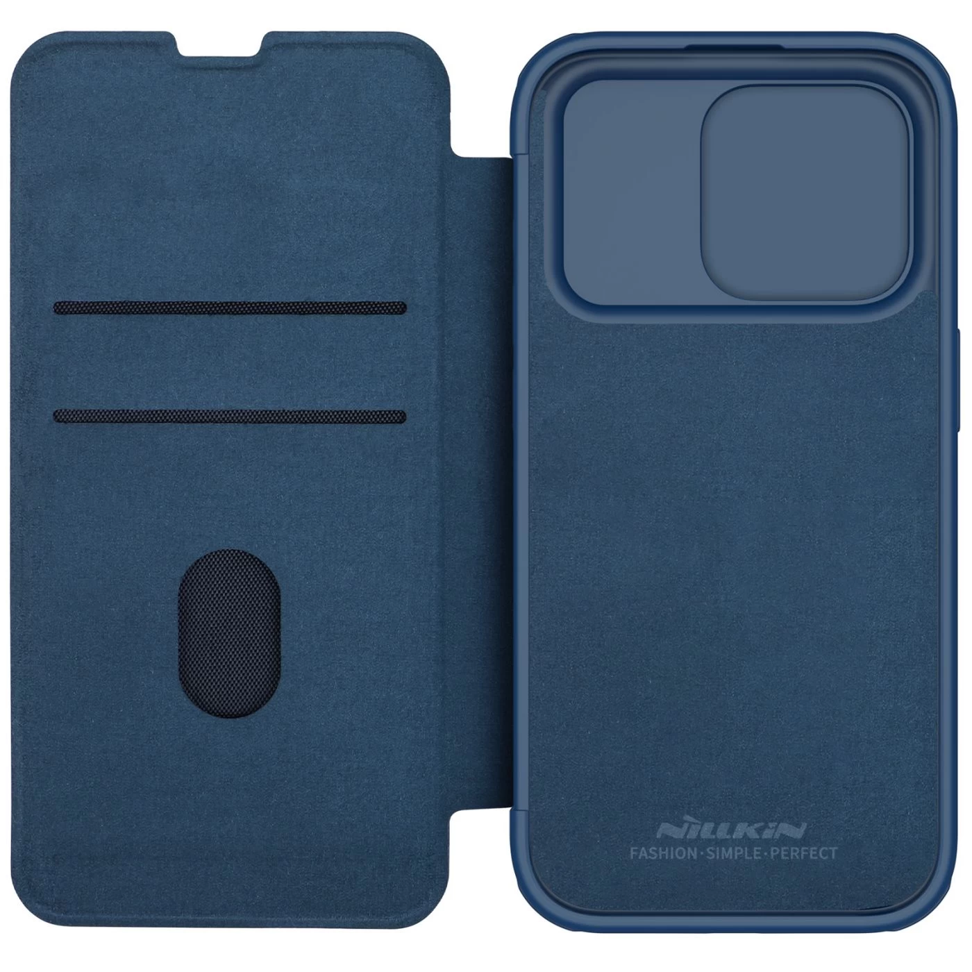 Apple iPhone 15 Pro Max case blue NILLKIN QIN PRO LEATHER (CLOTH VERSION)